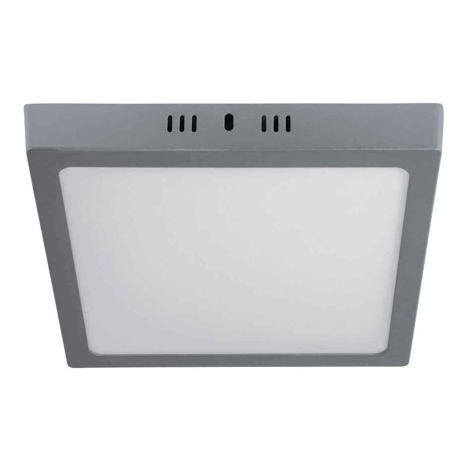 Luminario LED tipo plafón 18 W, cuadrado, luz de día, gris SKU PLA-220L0