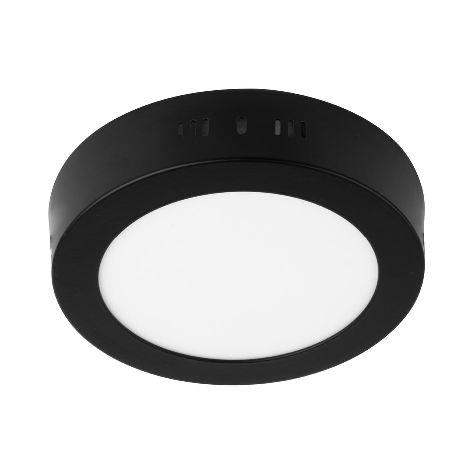 Luminario LED tipo plafón 6 W, redondo, luz de día, negro SKU PLA-223L0