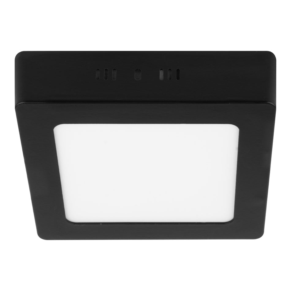 Luminario LED tipo plafón 6 W, cuadrado, luz de día, negro SKU PLA-230L0