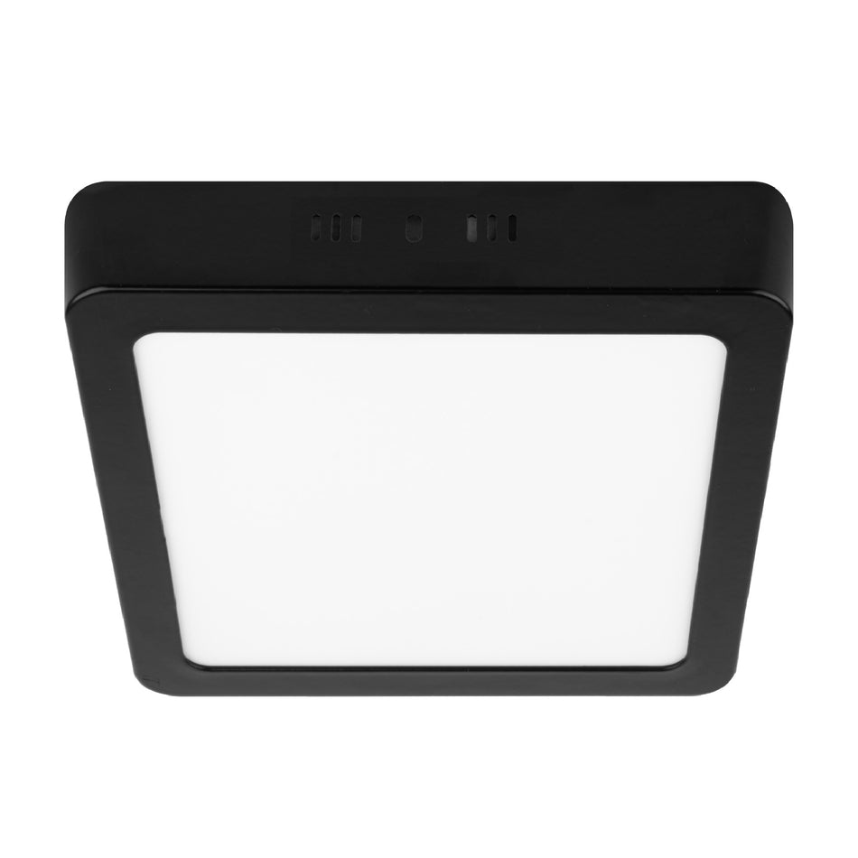 Luminario LED tipo plafón 12 W, cuadrado, luz de día, negro SKU PLA-231L0