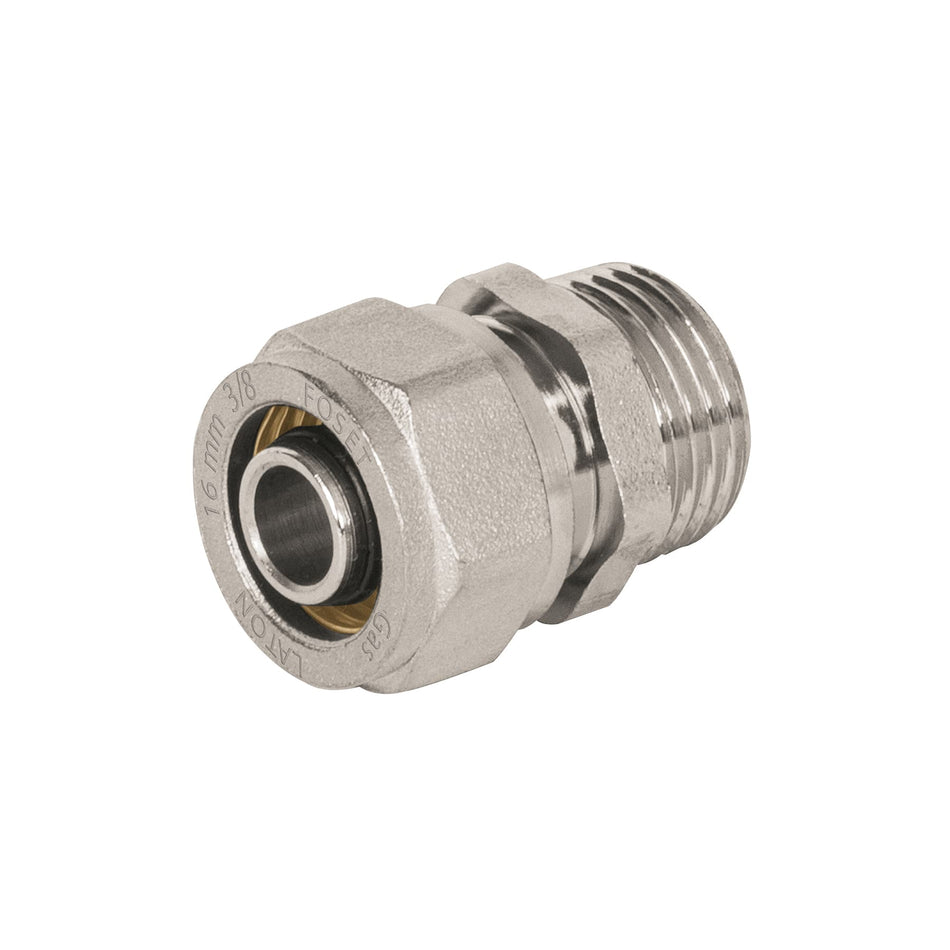 Conector para PEALPE, 3/8', con rosca macho, Foset SKU PPG-38NM