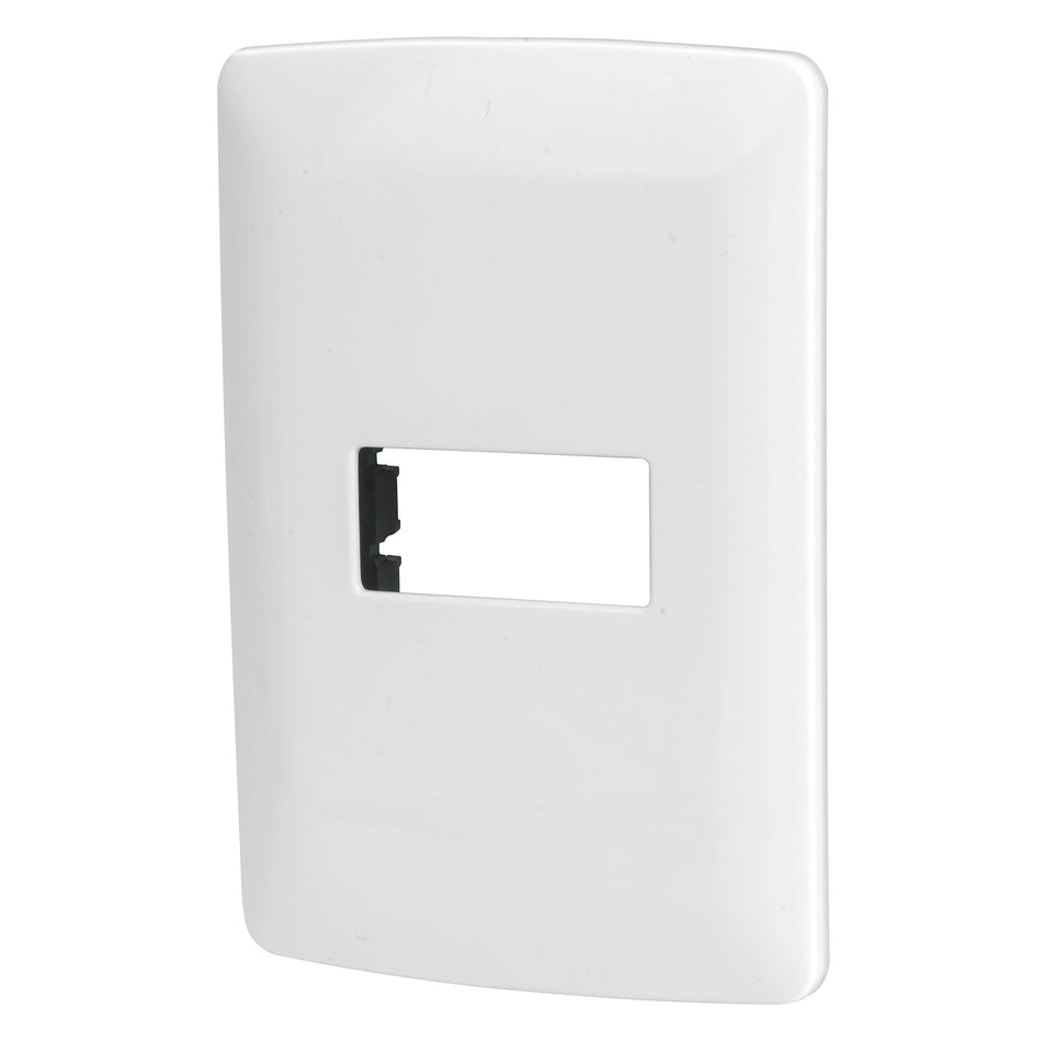 Placa 1 módulo de ABS, línea Italiana, color blanco, Volteck SKU PPSE-IB0