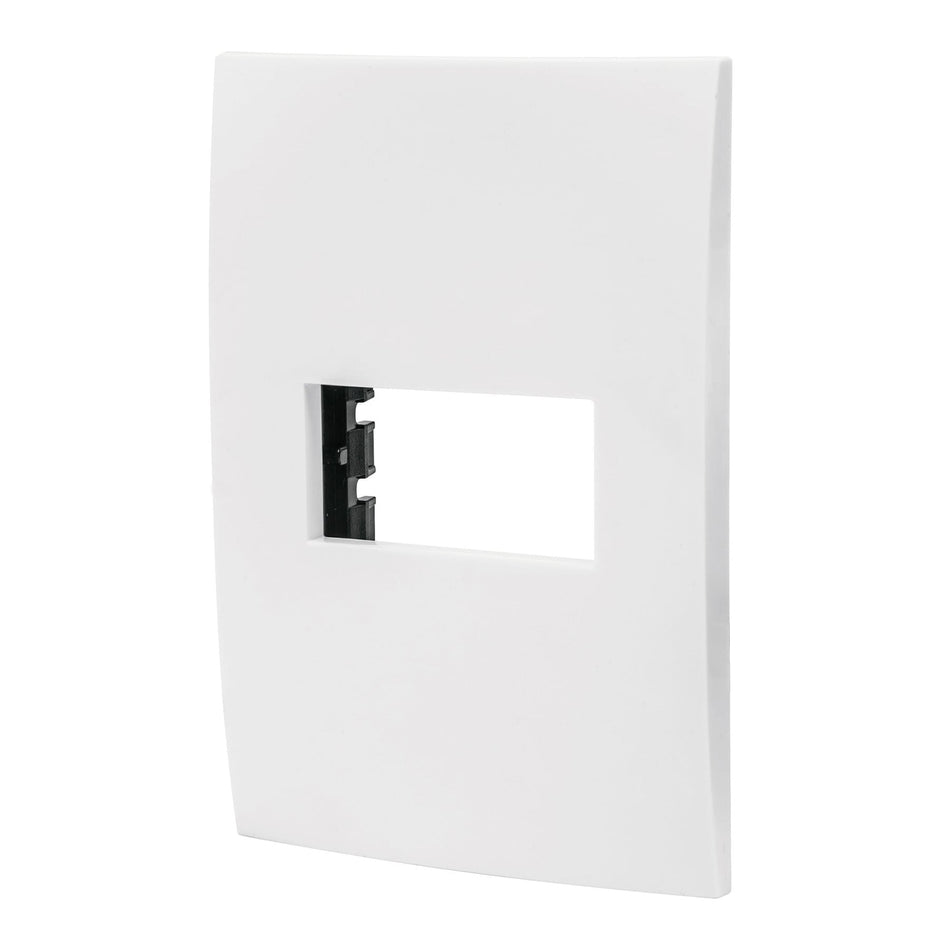 Placa 1 módulo de ABS, línea Oslo, color blanco, Volteck SKU PPSE-OB0