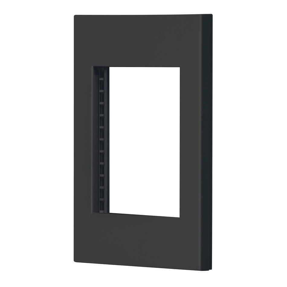 Placa 1 ventana, 3 módulos, línea Española, color negro SKU PPTR-EN0