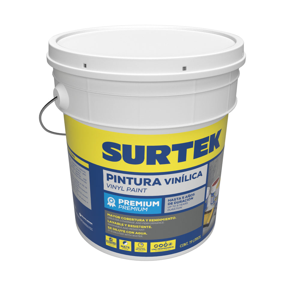 CUBETA DE PINTURA VINALICA PREMIUM 19 LT COLOR VERDE SKU PVPVE0
