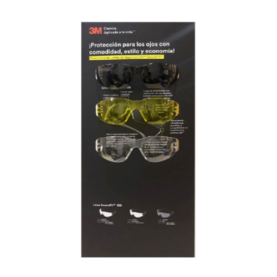 DESPACHADOR LENTES DE SEGURIDAD SECUREFIT 3 PZ SKU Q3MAF