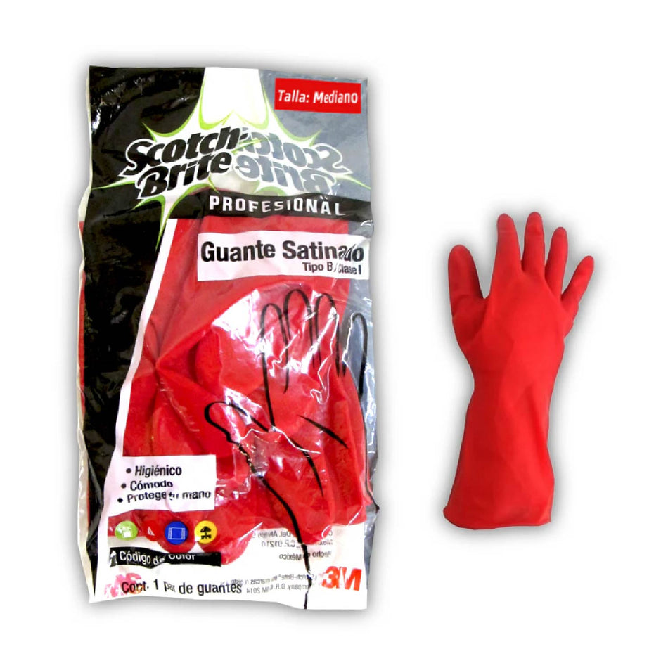 GUANTE SATINADO ROJO MEDIANO SKU Q3MGSRM