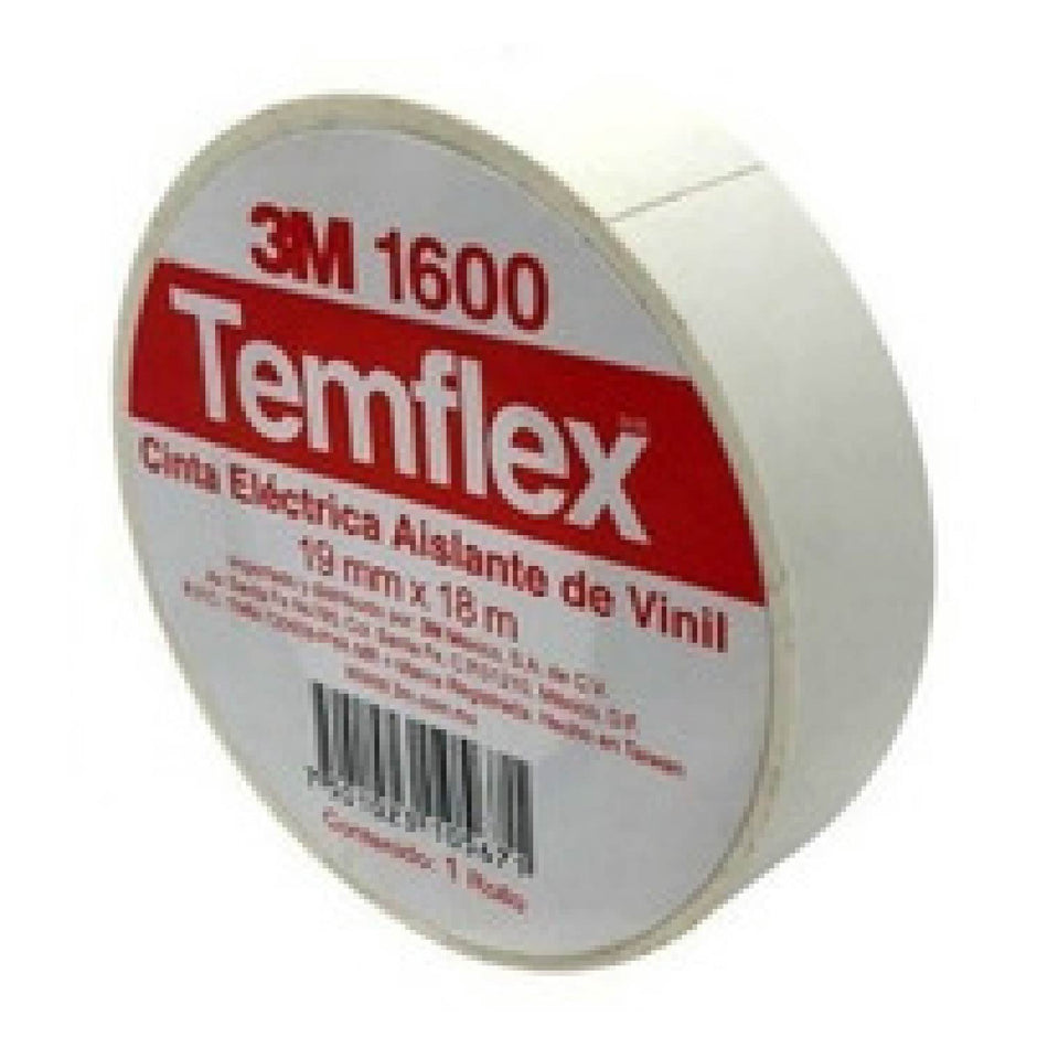 CINTA ELÉCTRICA TEMFLEX BLANCA 19MM X 18M SKU Q3MTFXB