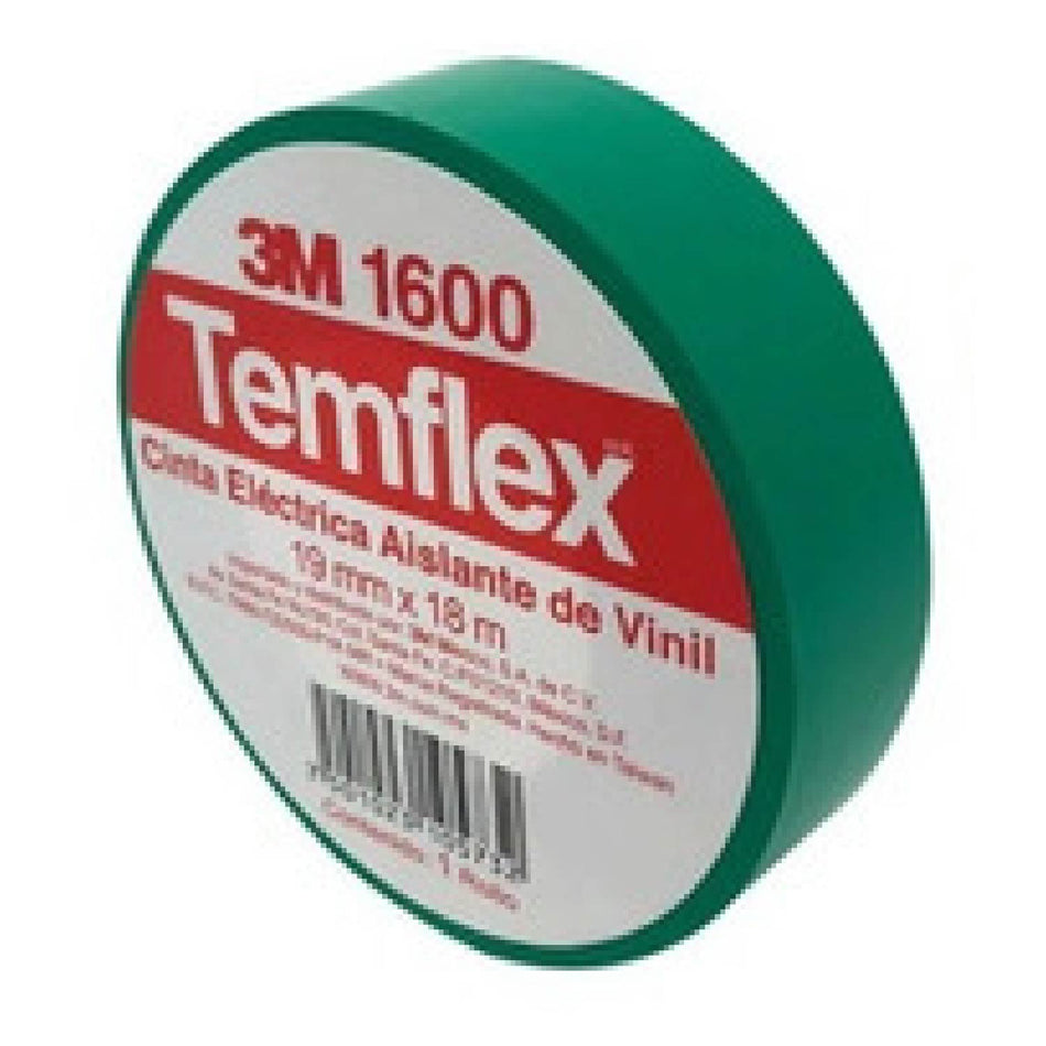 CINTA ELÉCTRICA TEMFLEX VERDE 19MM X 18M SKU Q3MTFXV