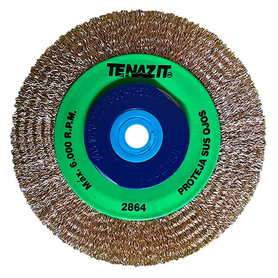 CEPILLO CIRCULAR DE ALAMBRE ONDULADO LATONADO KREATOR 6X0.012XME SKU QAX2864