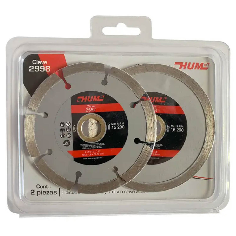 KIT DE DISCO HUM. CONTIENE UN DISCO DE LA CLAVE 2552 Y UNO DE LA CLAVE 2553. 4X0.070X7/8 SKU QAX2998