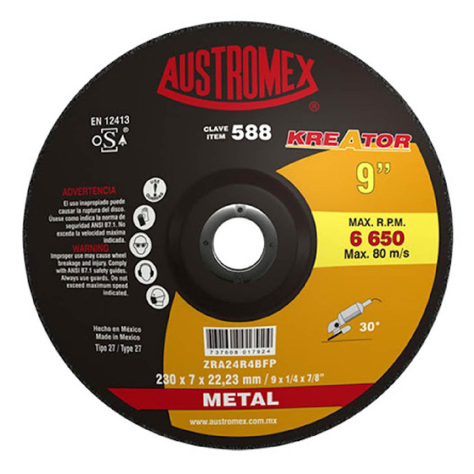 DISCO DE CORTE PARA METAL KREATOR G-24 4X1/8X5/8 SKU QAX520