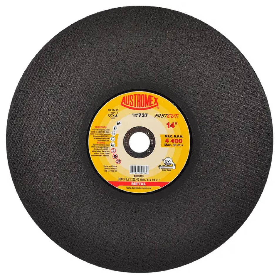 DISCO DE CORTE PARA METAL SÓLIDO FASTCUT G-30 14X1/8X1 SKU QAX742