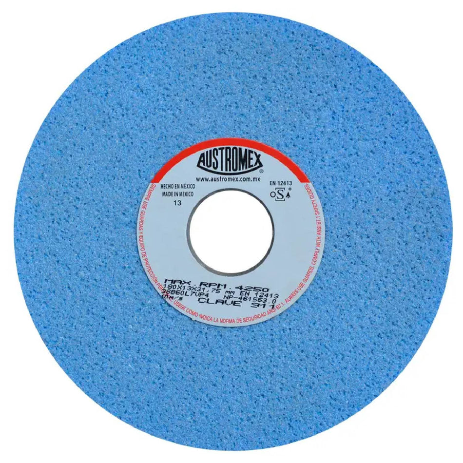 RUEDA ABRASIVA AZUL PARA RECTIFICADO DE ACERO G-80 7X1/2X1-1/4 SKU QAX912 SKU QAX912