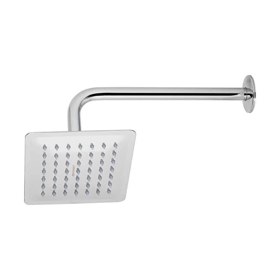 Regadera cuadrada 6', acero inox, con brazo, cromo, Túbig SKU R-414