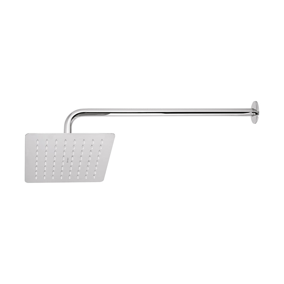 Regadera cuadrada 8', acero inox, con brazo, cromo, Túbig SKU R-415