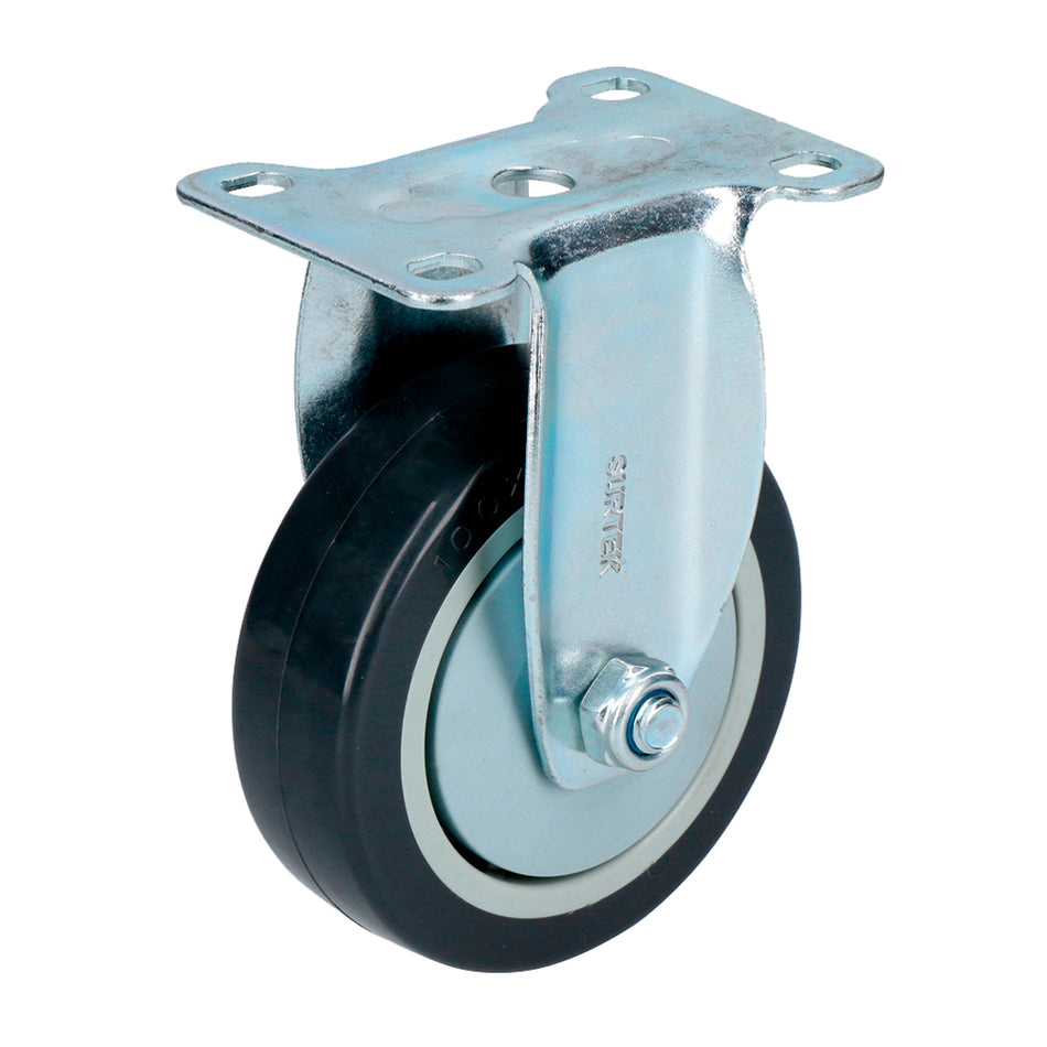 RODAJA DE POLIURETANO NEGRO FIJA 4" SKU RG10F0