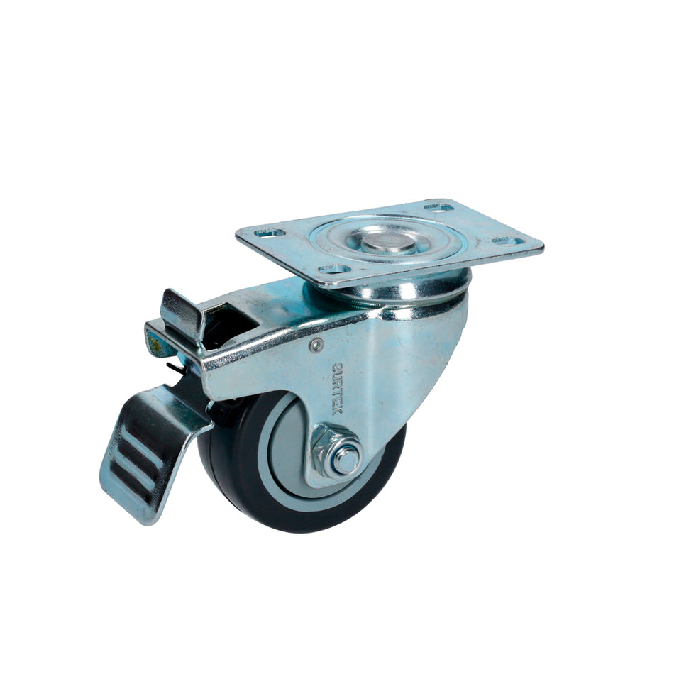 RODAJA DE POLIURETANO NEGRO GIRATORIA CON FRENO 3" SKU RG7B0