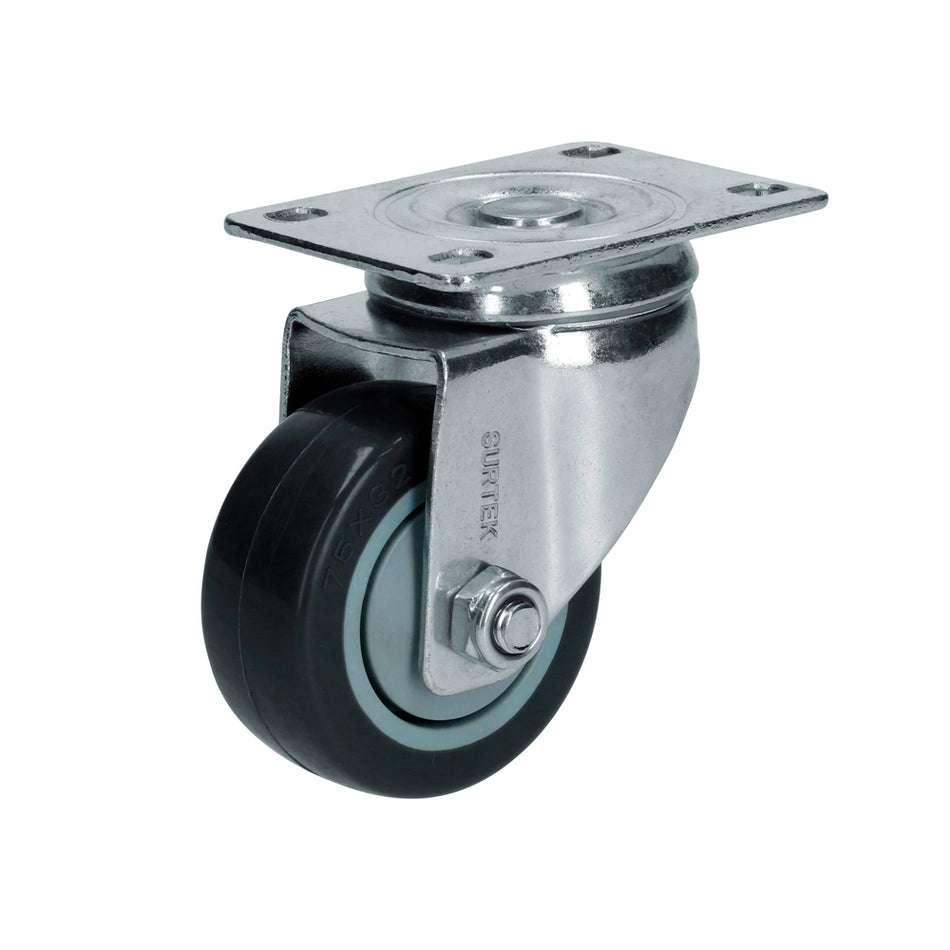 RODAJA DE POLIURETANO NEGRO GIRATORIA 3" SKU RG7G0