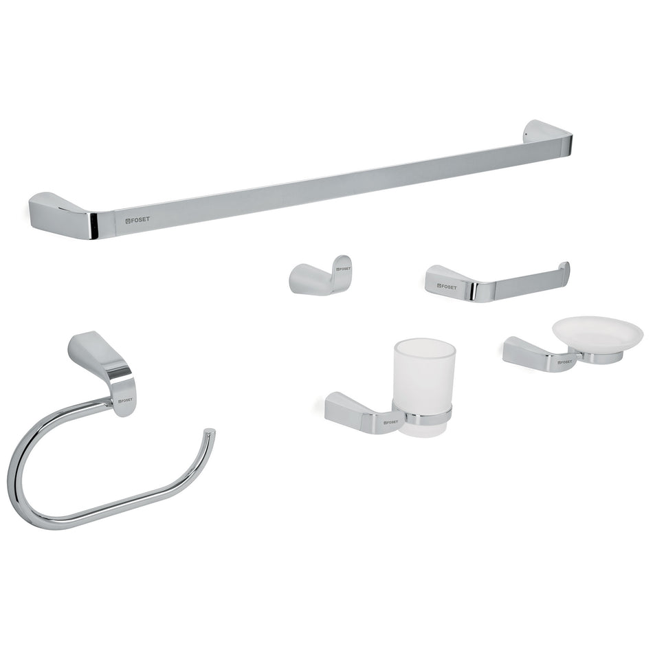 Juego de 6 accesorios para baño acabado cromo, Riviera SKU RIA-7000