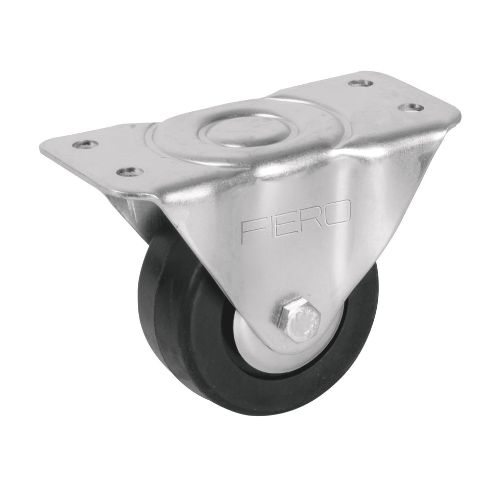 Rodaja hule 3', placa fija con balero, carga 110 kg, Fiero SKU RO-114