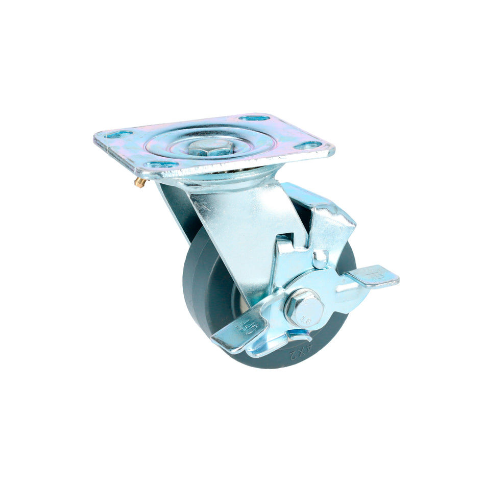 RODAJA DE TPR GRIS GIRATORIA CON FRENO 8" SKU RTG20B0