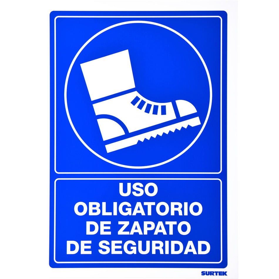 SEÑAL "USO OBLIGATORIO DE ZAPATO DE SEGURIDAD" SKU SES100
