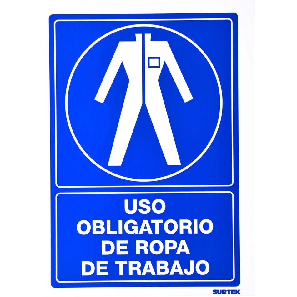 SEÑAL "USO OBLIGATORIO DE ROPA DE TRABAJO" SKU SES190