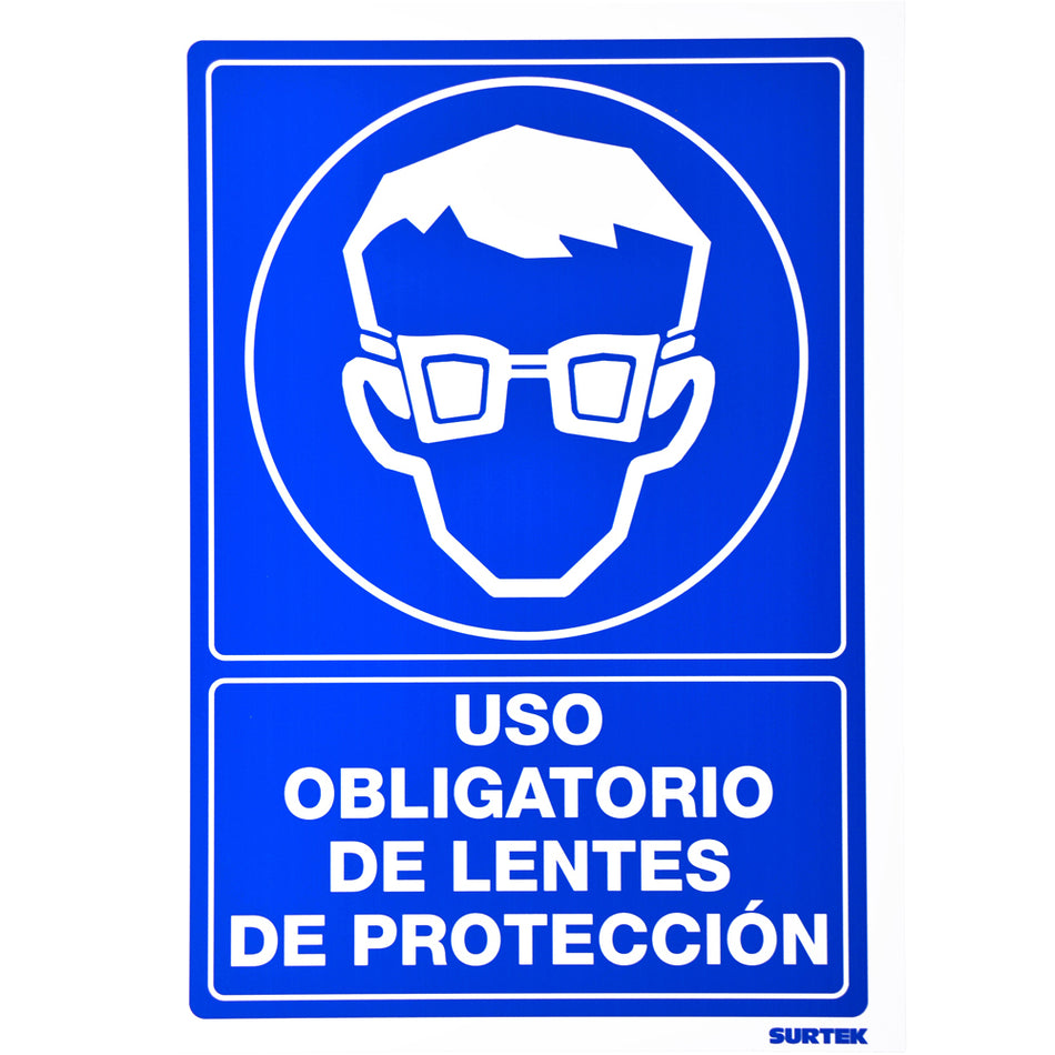 SEÑAL "USO OBLIGATORIO DE LENTES DE PROTECCION" SKU SES200