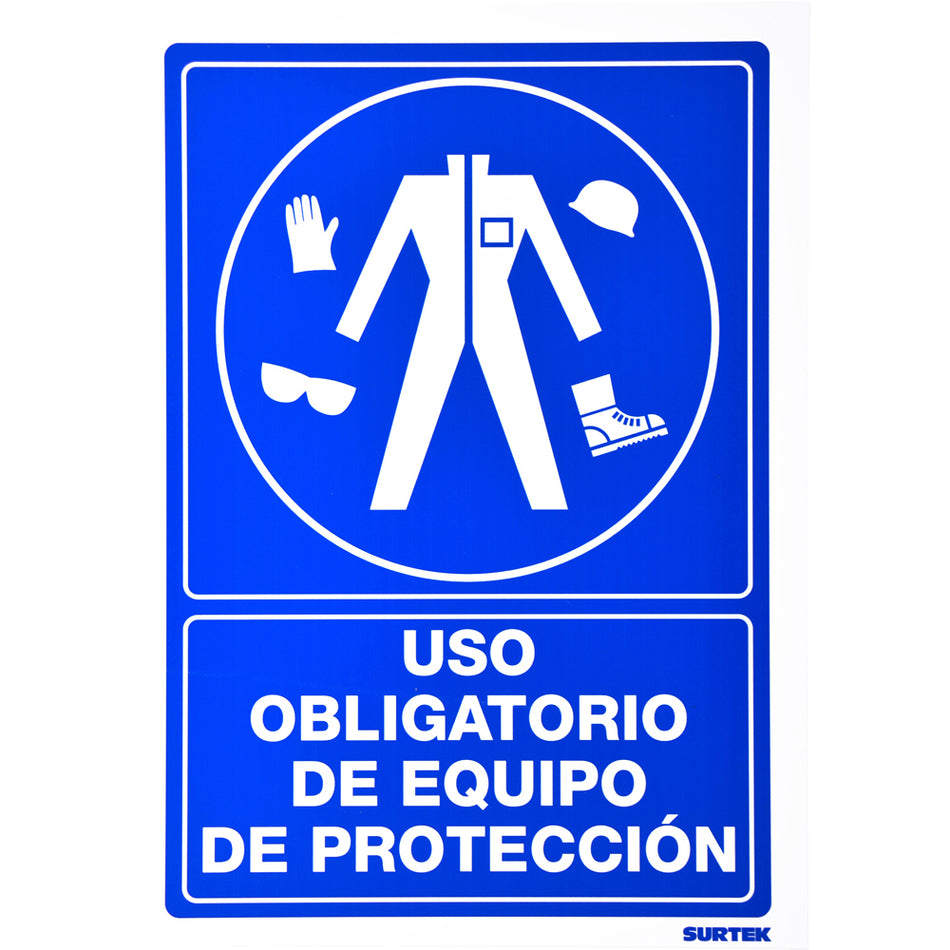 SEÑAL "USO OBLIGATORIO DE EQUIPO DE PROTECCION" SKU SES210