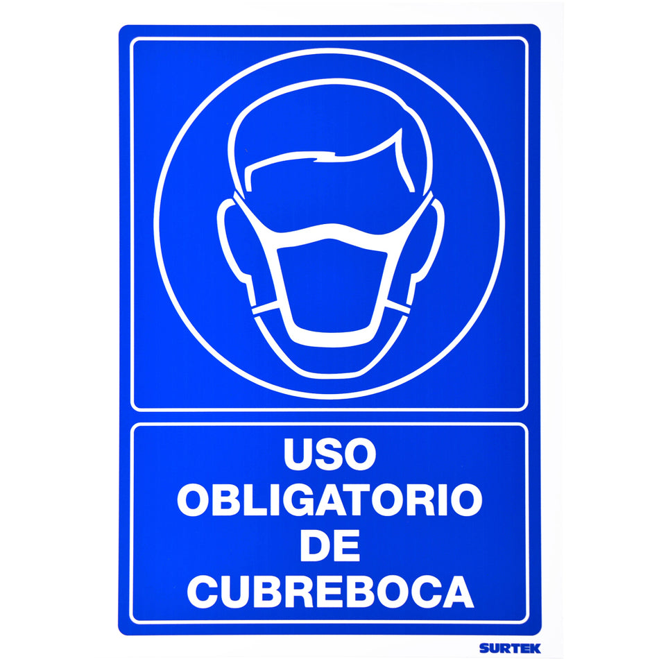 SEÑAL "USO OBLIGATORIO DE CUBRE BOCAS" SKU SES220