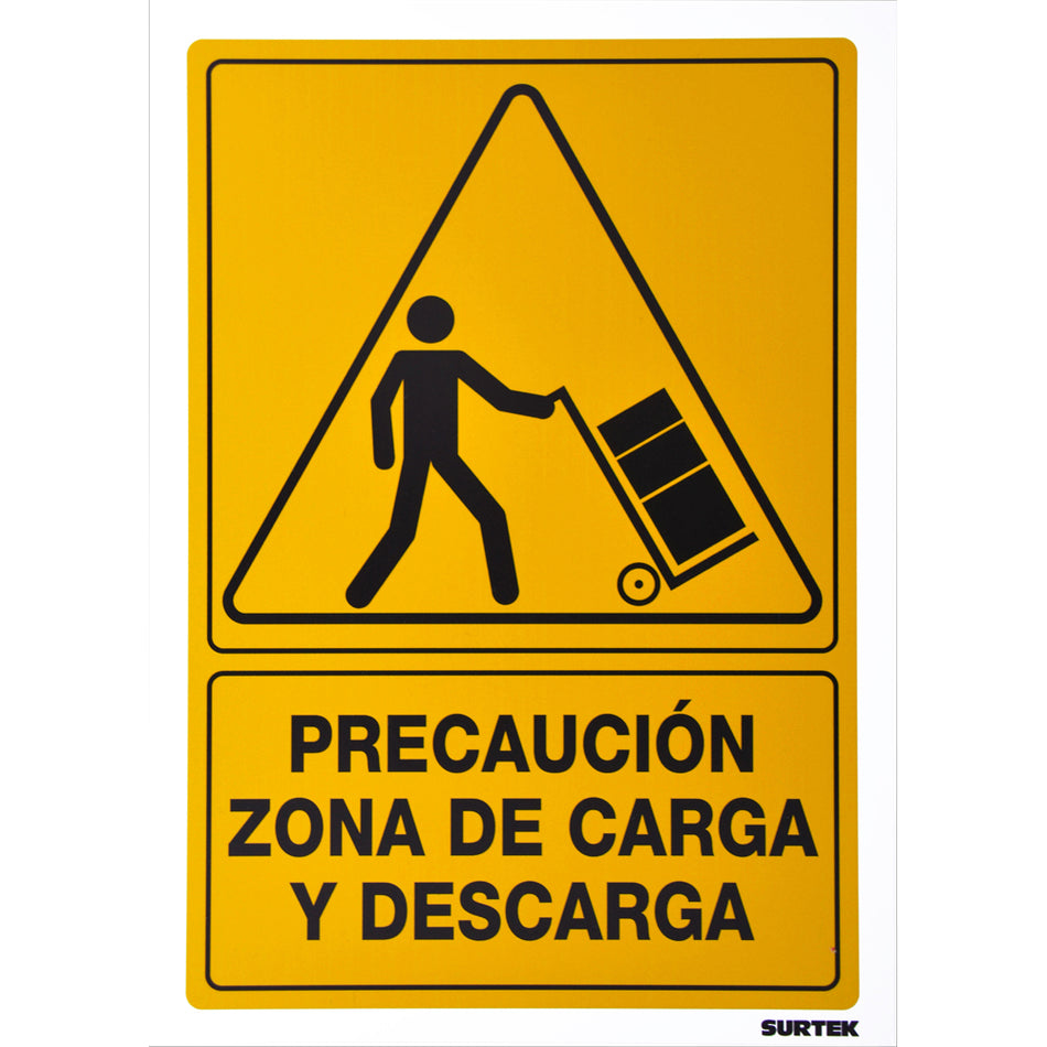 SEÑAL "PRECAUCION ZONA DE CARGA Y DESCARGA" SKU SES260