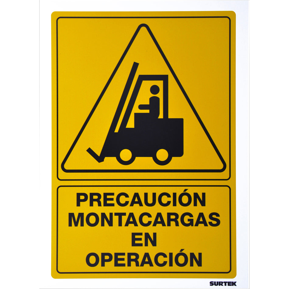 SEÑAL "PRECAUCION MONTACARGAS EN OPERACION" SKU SES300