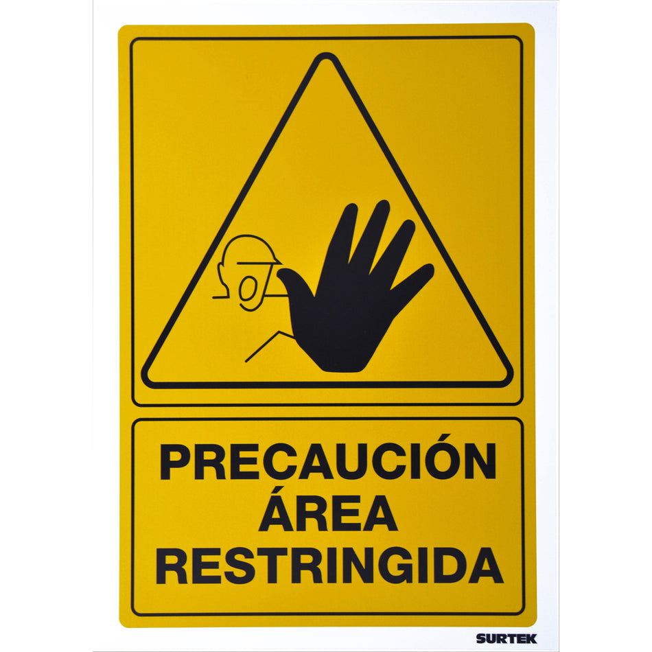 SEÑAL "PRECAUCION AREA RESTRINGIDA" SKU SES340