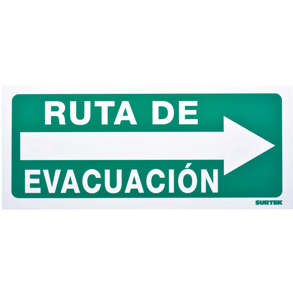 SEÑAL "RUTA DE EVACUACION" DERECHA SKU SES40