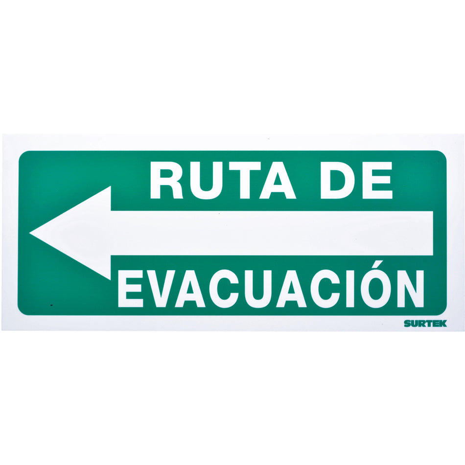 SEÑAL "RUTA DE EVACUACION" IZQUIERDA SKU SES50