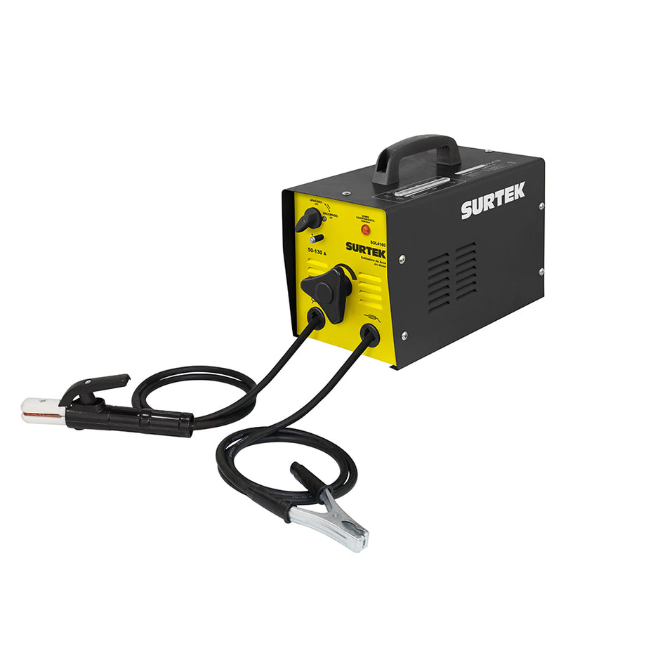 SOLDADORA DE TRANSFORMADOR POR ARCO PARA ELECTRODOS 110 V, 50 - 130 A SKU SOL41600