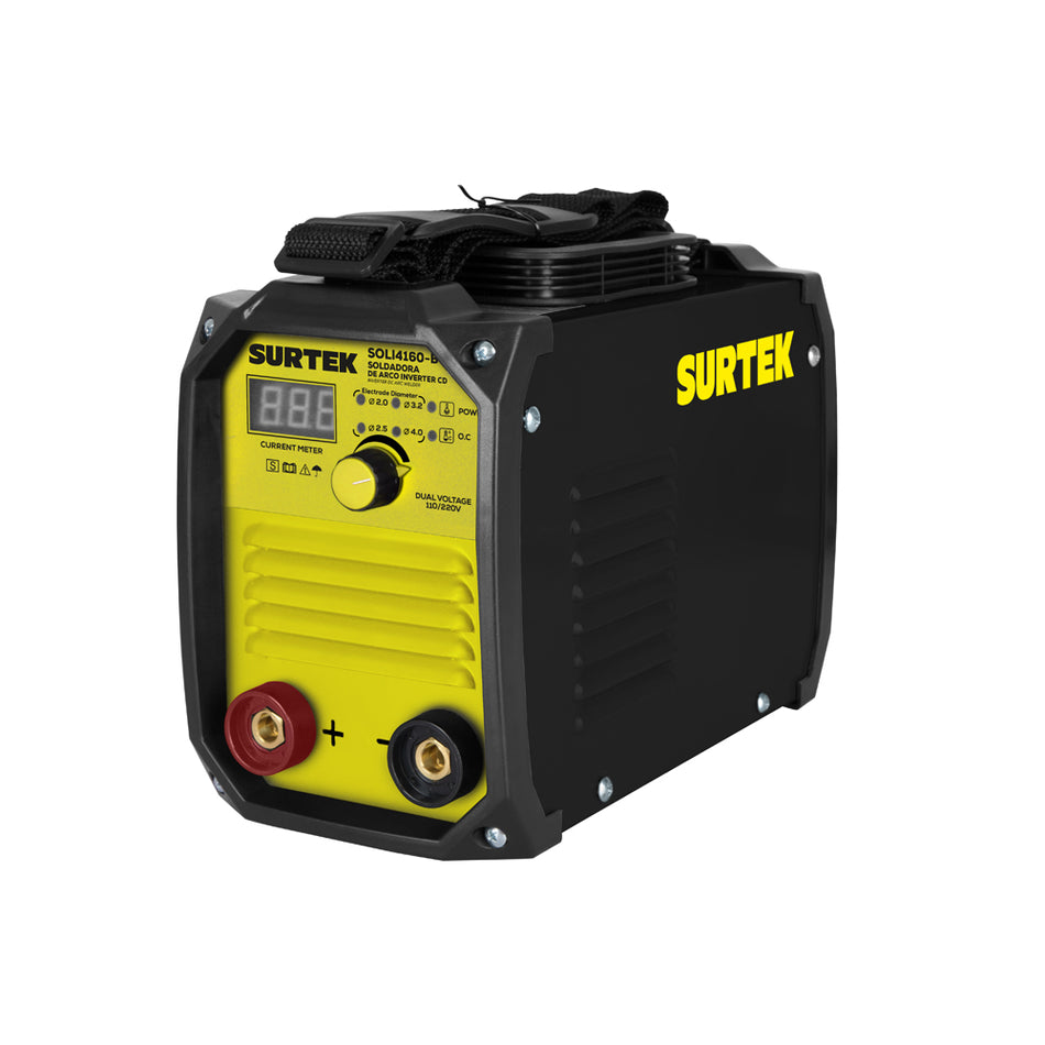 SOLDADORA INVERTER PARA ELECTRODOS DE 1 FASE BI VOLTAJE 110 - 220 V, 160 A SKU SOLI4160-BV0