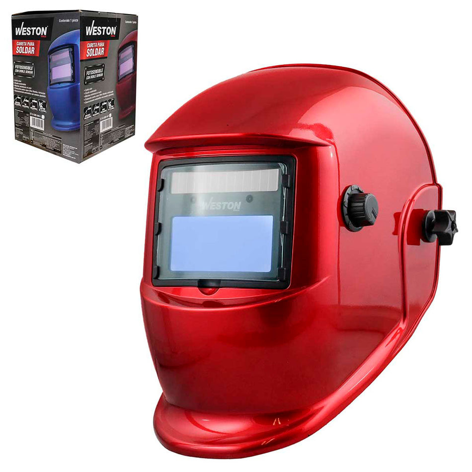 CARETA P/SOLDAR ELEC. SENCILLA COLOR ROJO SKU ST-6-500-4470