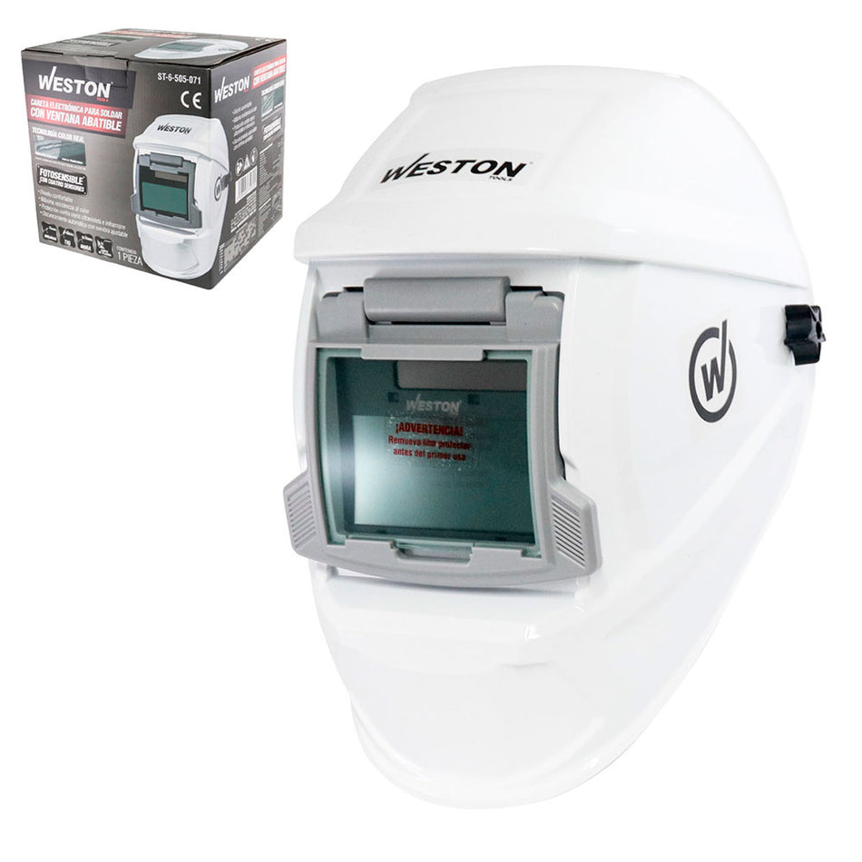 CARETA P/SOLDAR ELECT. C/VENTANA ABATIBLE TRUE COLOR 4SENS. (PRECIO X PIEZA - CAJA C/20 PIEZAS) SKU ST-6-505-0710