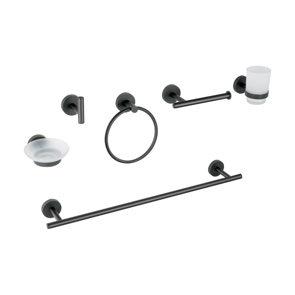 Juego de 6 accesorios para baño acabado negro, Foset Tubig SKU TBA-7000M