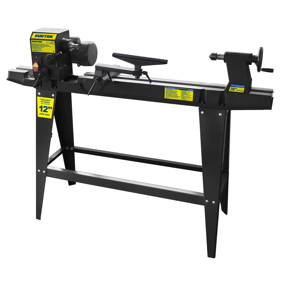 TORNO PARA MADERA 12" 550 W, 120 V, 2400 RPM, 3/4 HP SKU TM6120