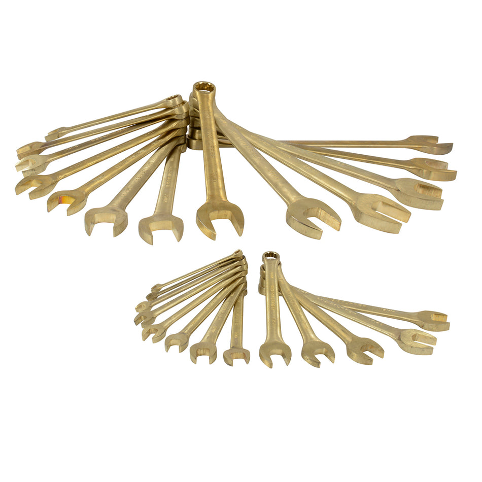 JUEGO DE LLAVES COMBINADAS DE BRONCE ALUMINIO ANTICHISPA METRICAS 12 PUNTAS 26 PIEZAS SKU UH1200QM