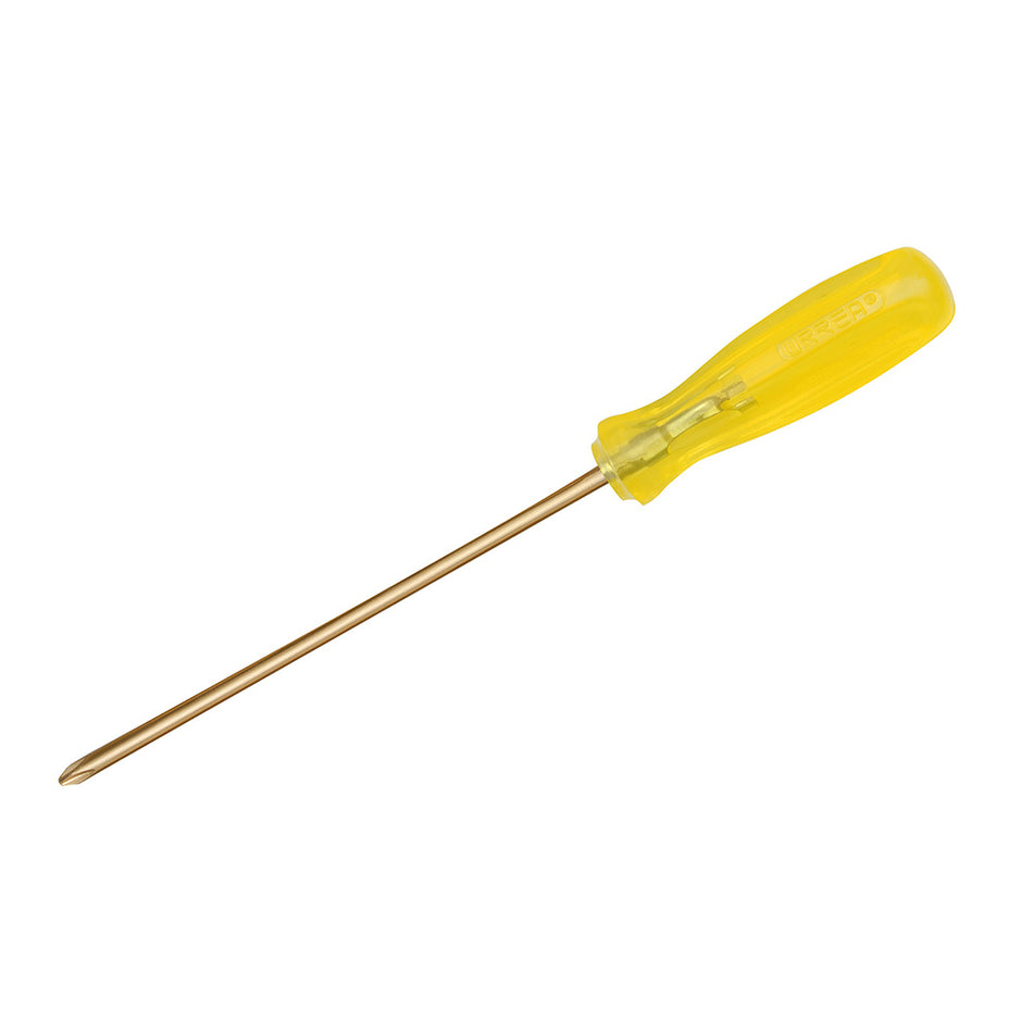 DESTORNILLADOR DE BRONCE ALUMINIO ANTICHISPA CON MANGO AMBAR PUNTA PHILLIPS DE 2 SKU UH9687