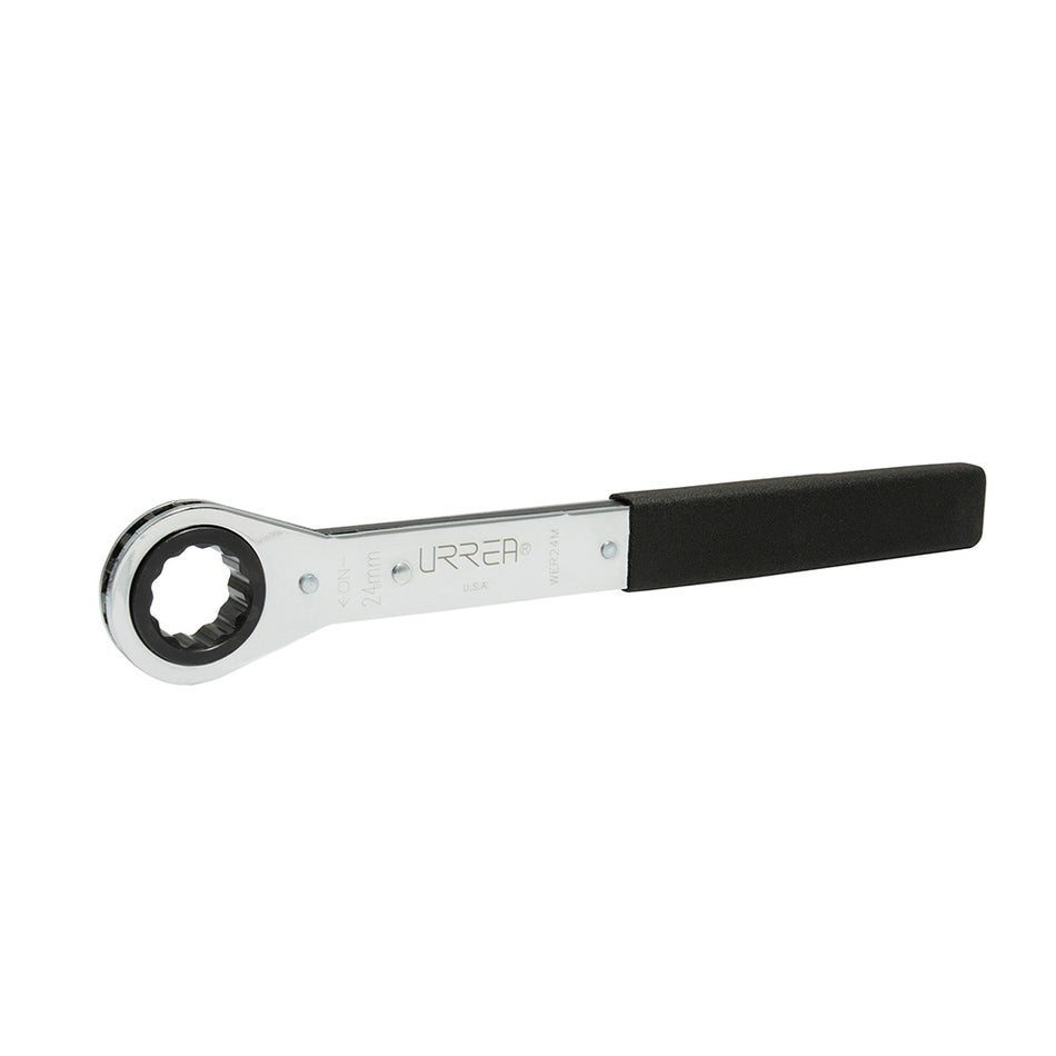 LLAVE DE ESTRIAS PULIDO ESPEJO PLANA DE MATRACA METRICA 12 PUNTAS 30 MM SKU WER30M