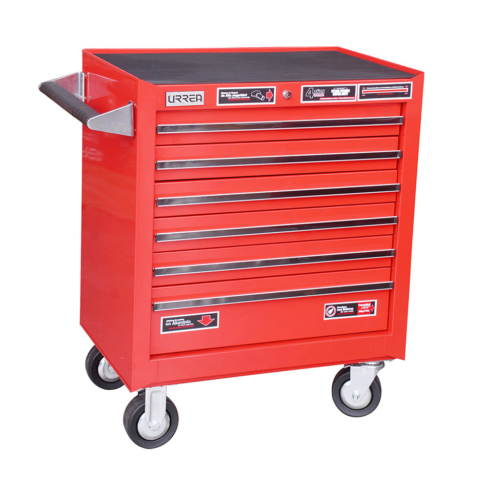 Gabinete móvil 6 gavetas 27" rojo serie X SKU X27M6