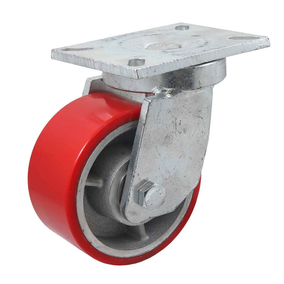 RODAJA FIERRO VACIADO C/PU ROJA GIR. 6" X 3" (152*75MM) SKU Y-1002-1500