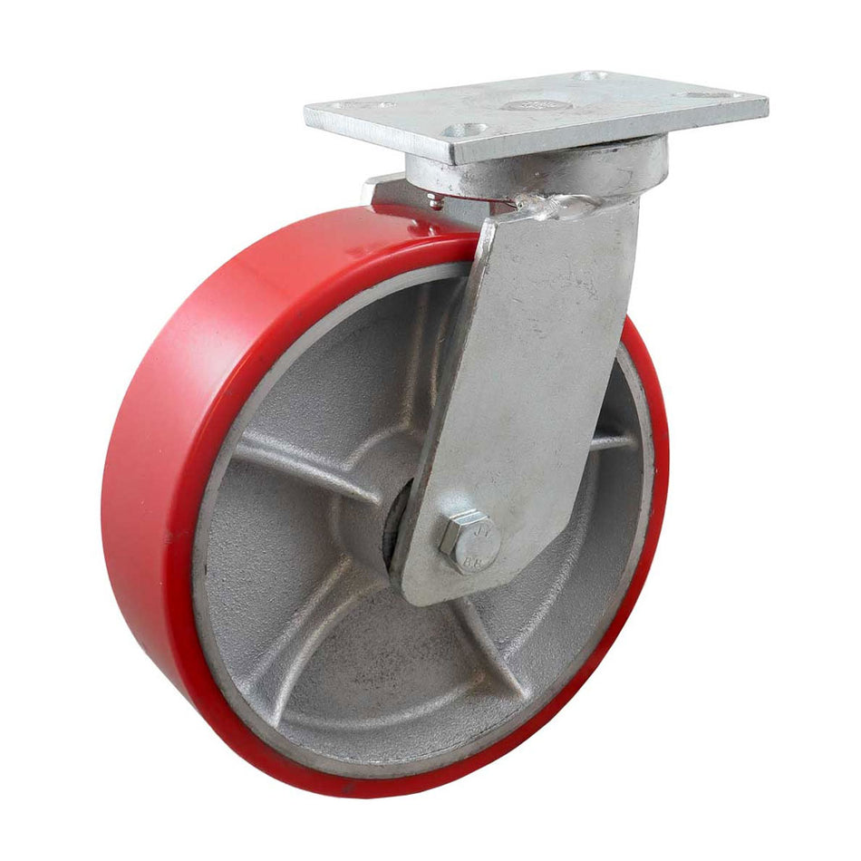 RODAJA FIERRO VACIADO C/PU ROJA GIR. 10" X 3" (254*75MM) SKU Y-1002-2500