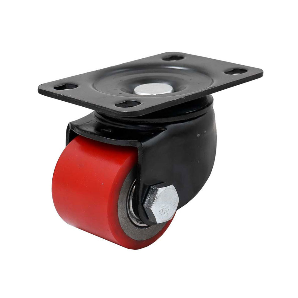 RODAJA FIERRO VACIADO C/PU ROJA GIR. HORQUILLA NEGRA 3" (75X40MM) SKU Y-1033-750