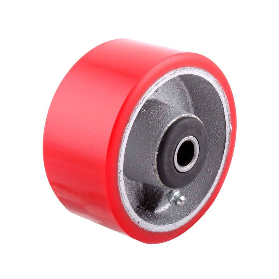 RUEDA FIERRO VACIADO C/PU ROJA 8X2" C/BALERO SKU Y-1040-2000